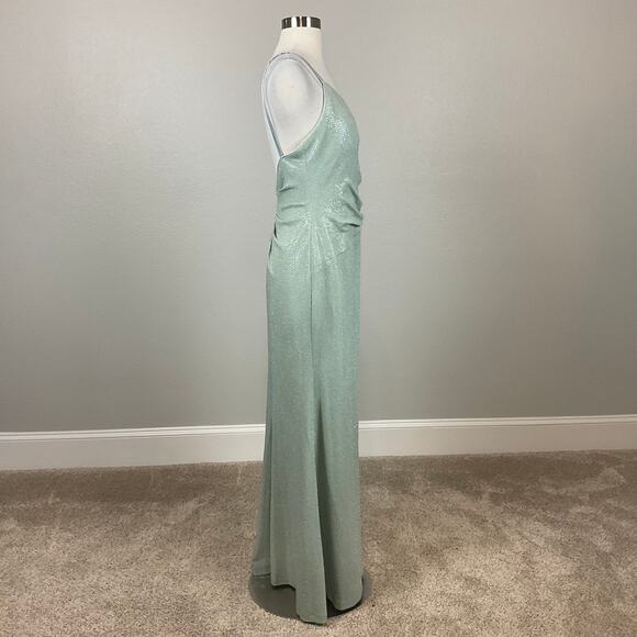 Eliza J Women's Formal Dress Size 16 Green Sequined Backless Long Evening Gown - Picture 3 of 13